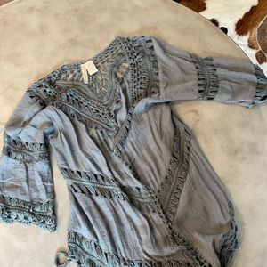 Gray Crocheted Cardigan